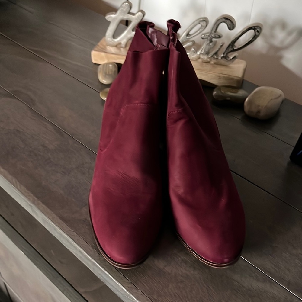 Burgundy ankle boots